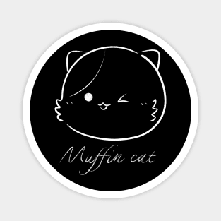 white Muffin cat logo Magnet